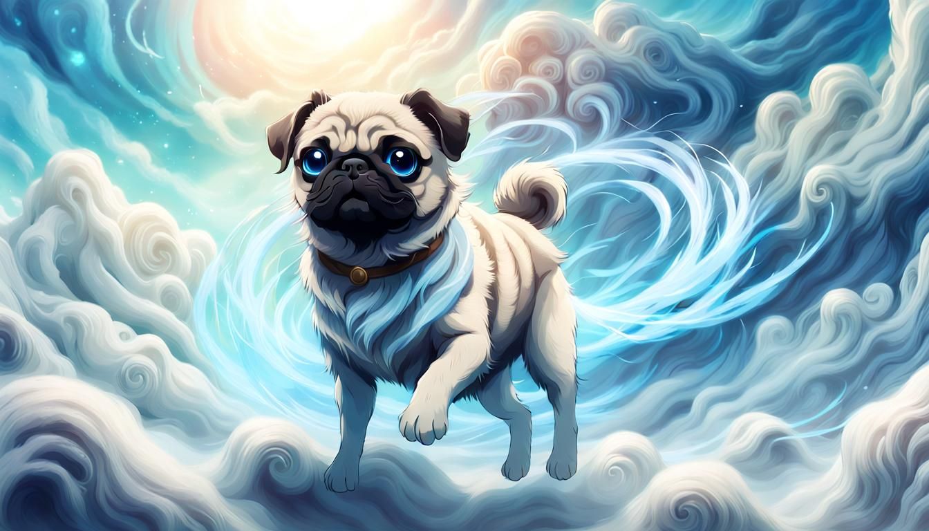 Pug Airbending in Avatar-Inspired Concept Art