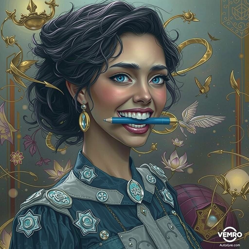 Distressed Woman Trapped in Ethereal Landscape