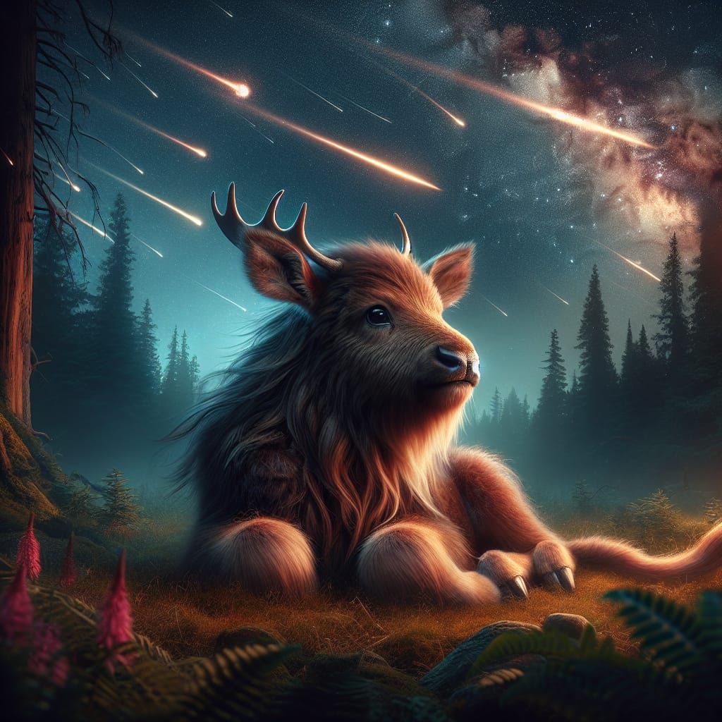 Hyperrealistic Moose Buffalo Deer Hybrid Concept Art