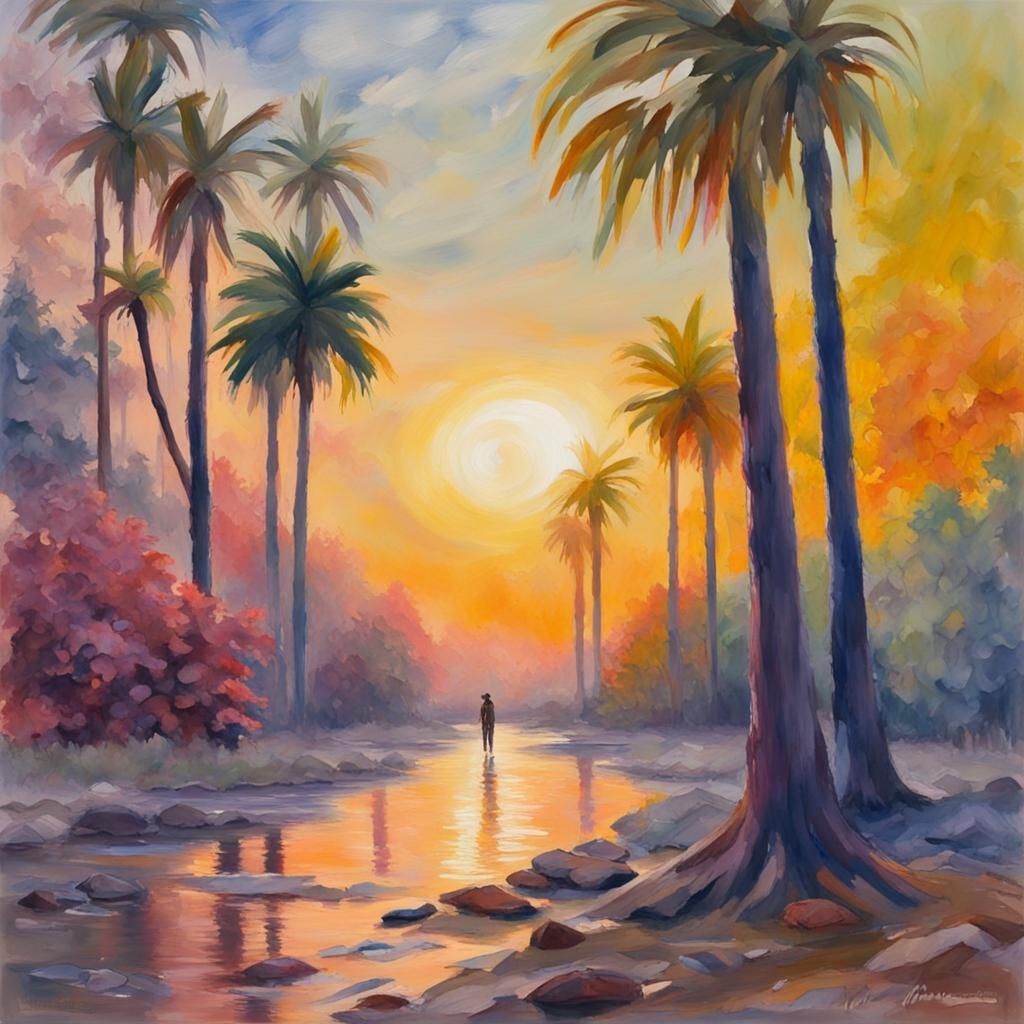 Gouache Style Impressionist Masterpiece in Watercolor