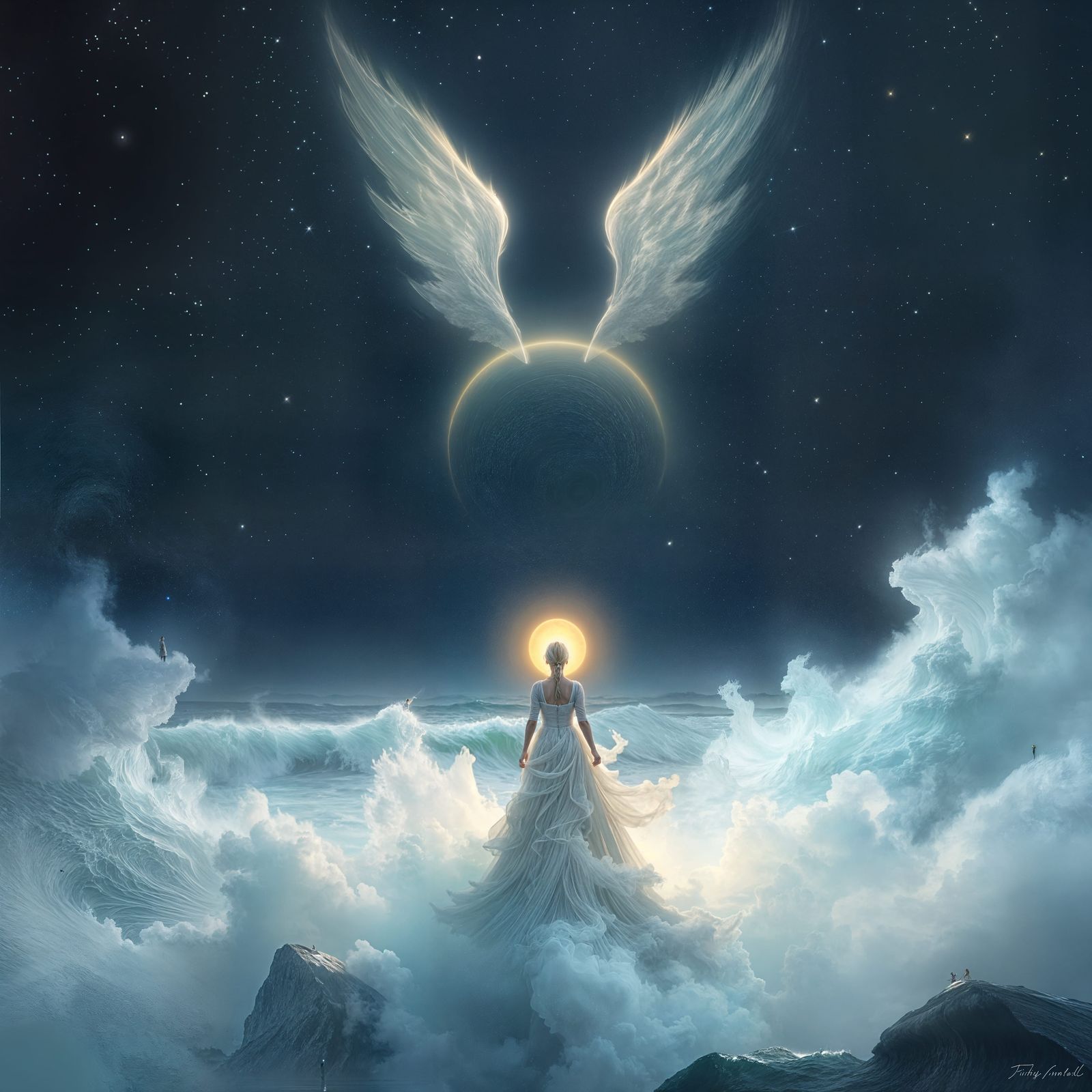 Moon in a Cosmic Glow