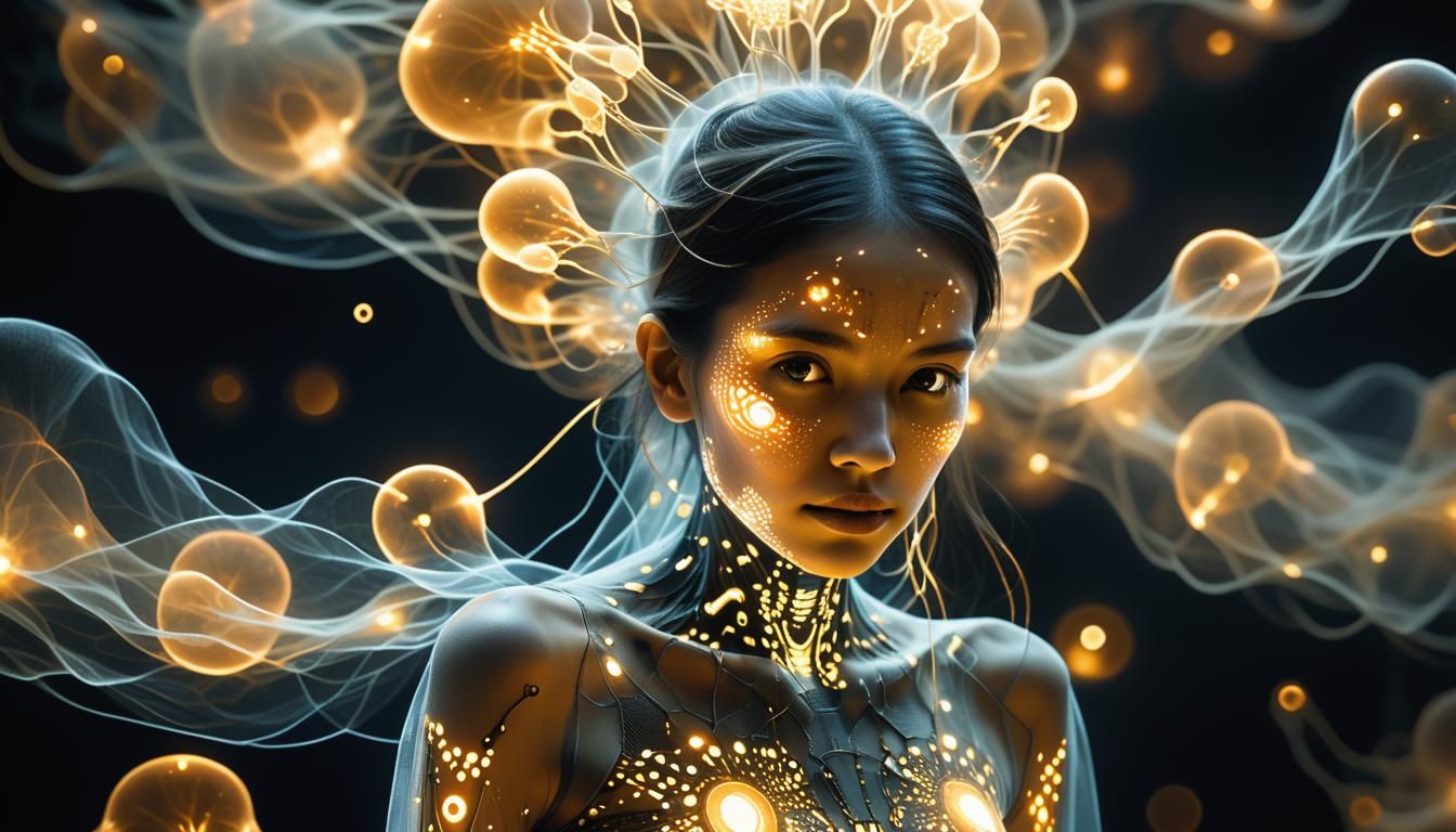 Cybernetic Female Figures in Sci-Fi Steampunk Style