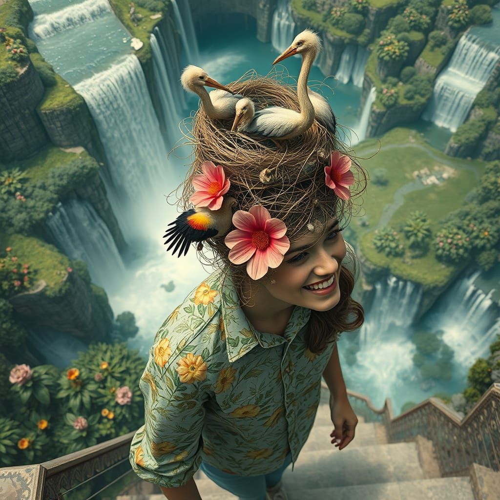 Floating Water City in Hieronymus Bosch Style