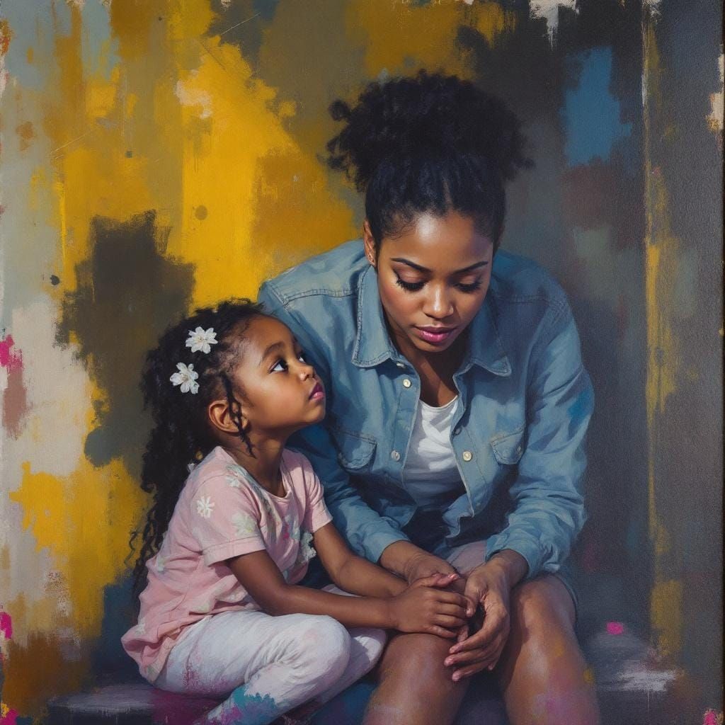 Child Protective Services in Gouache Watercolor Style