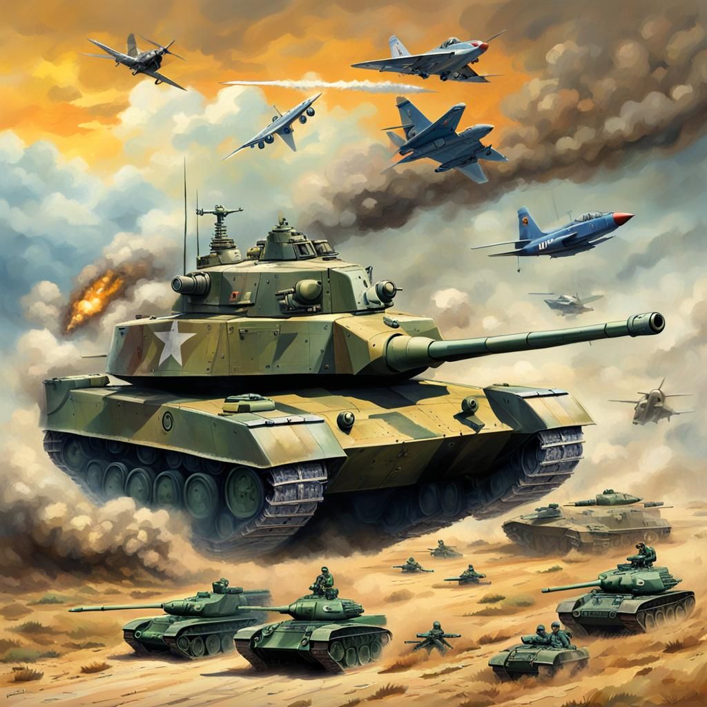 Tanks Versus Air Fighters in Intense Battle