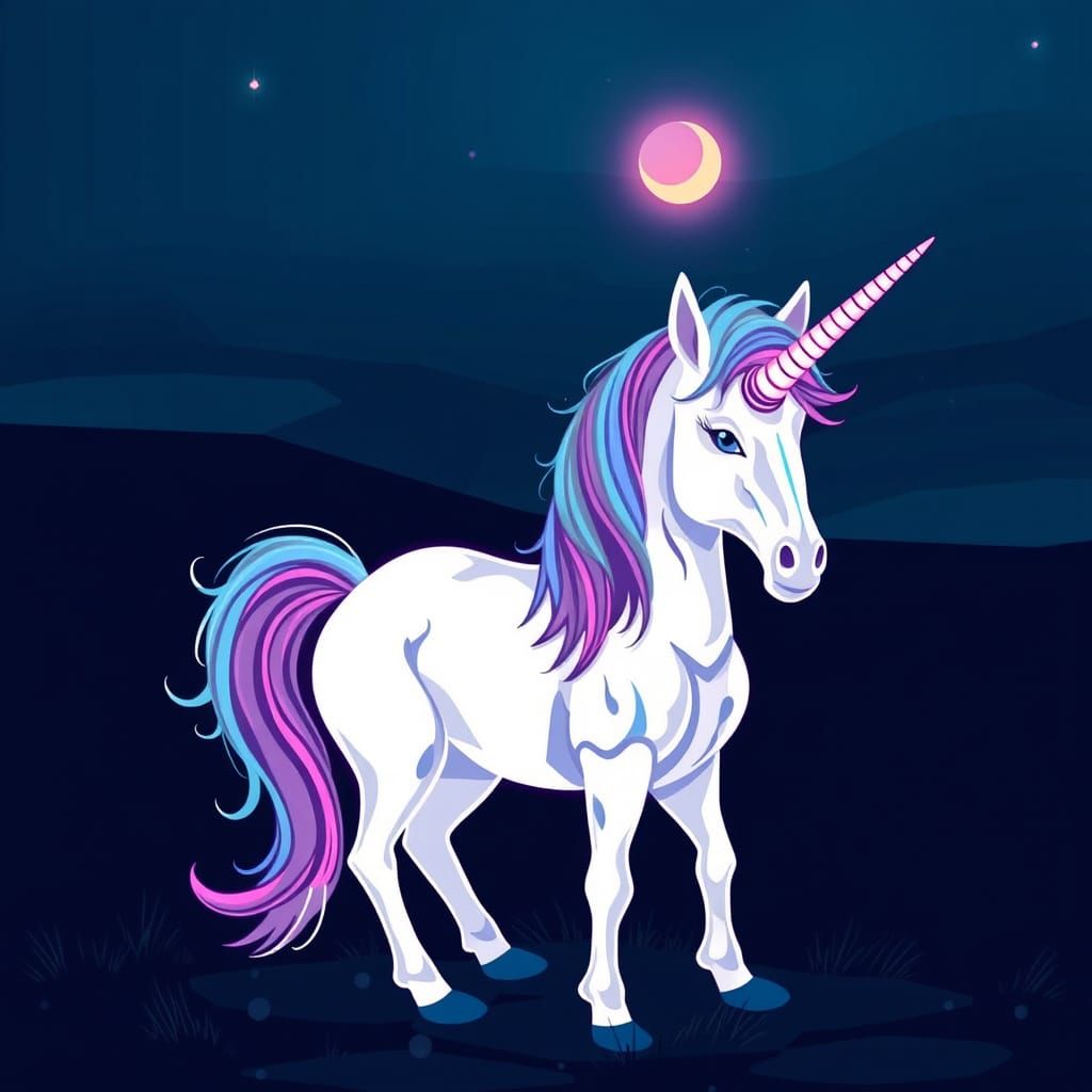 Mythical Unicorn with a Glowing Core