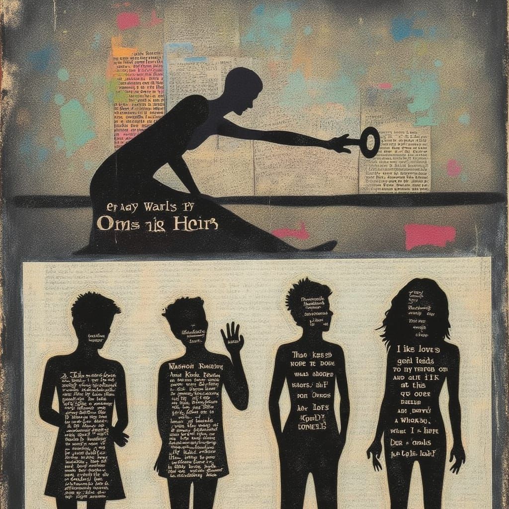 Abstract Mixed Media Artwork: Love and Scars