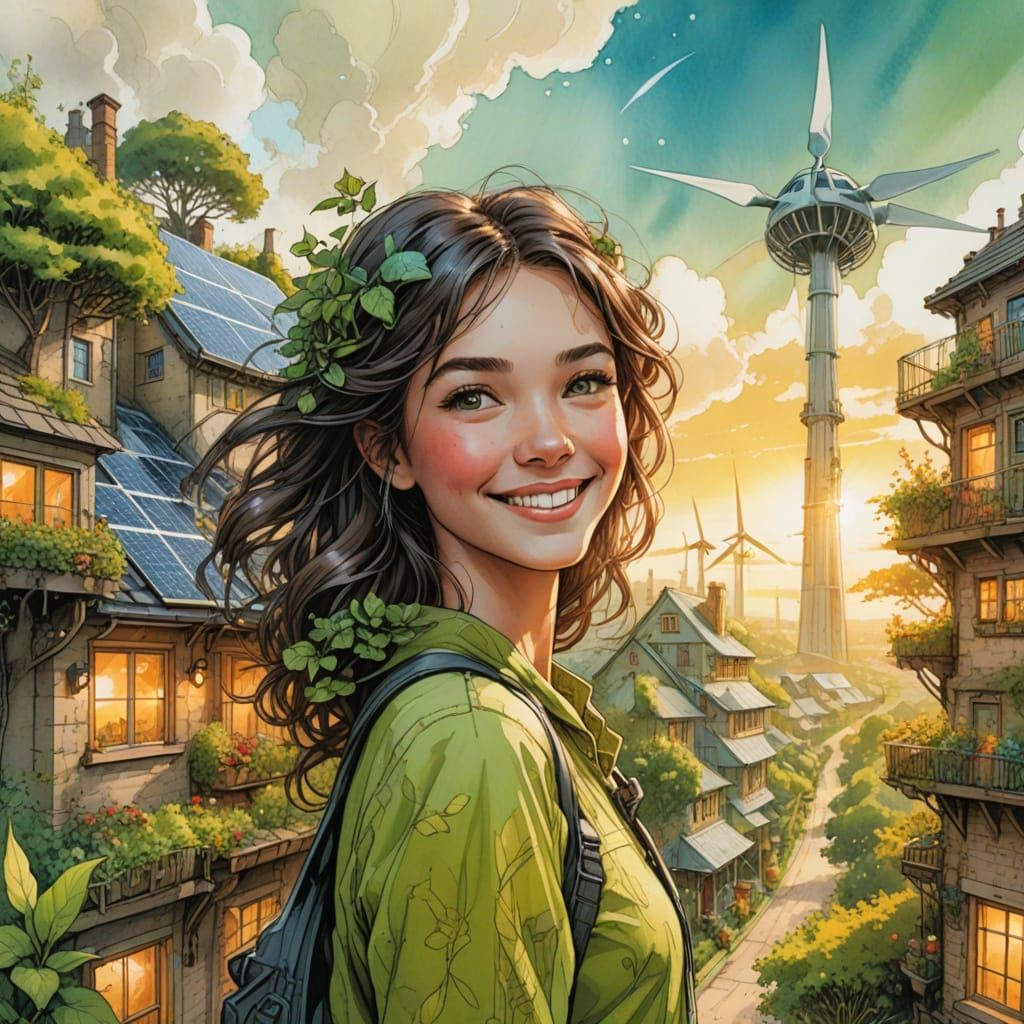 Surreal Whimsy in a Solarpunk Utopia