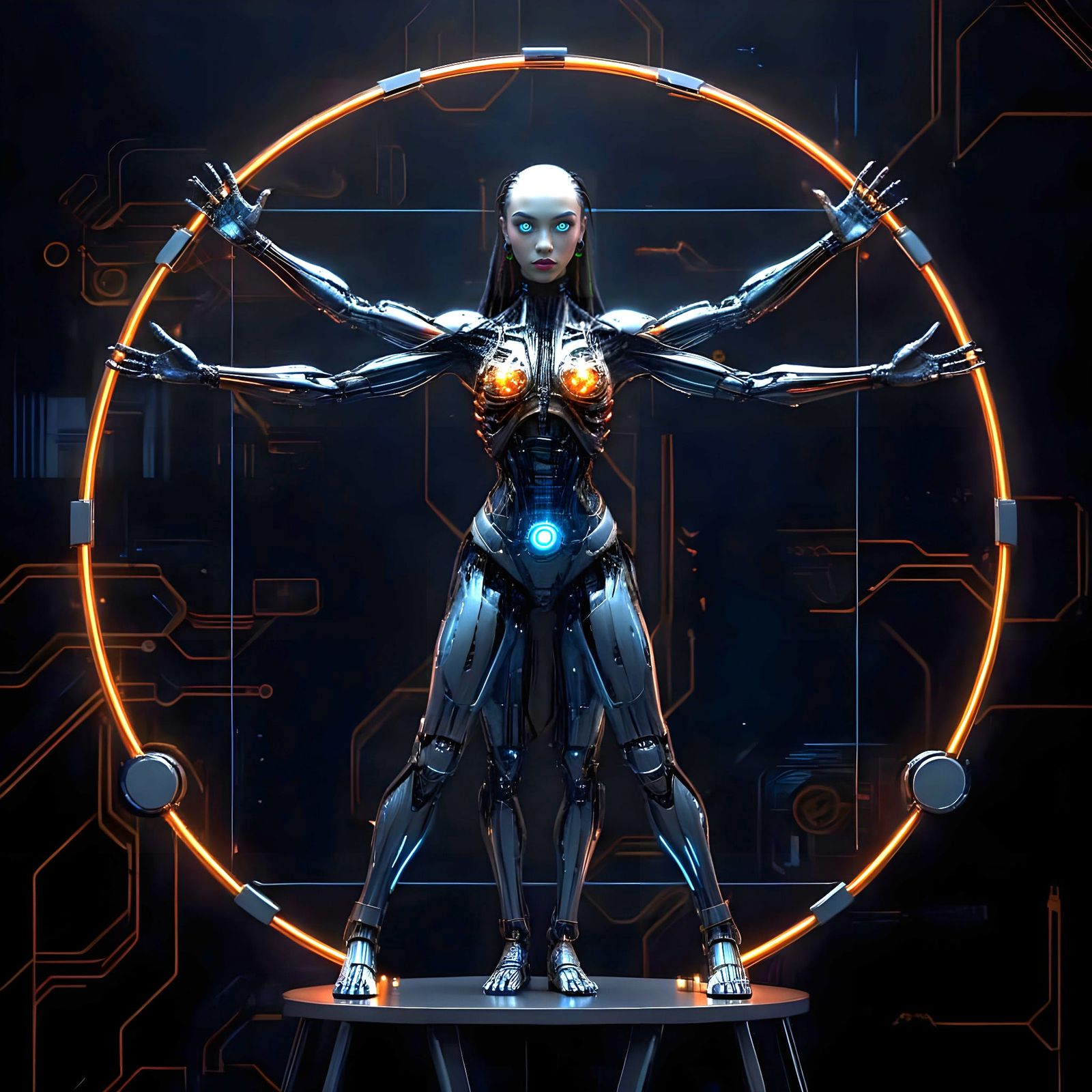 Cyberpunk Vitruvian Female