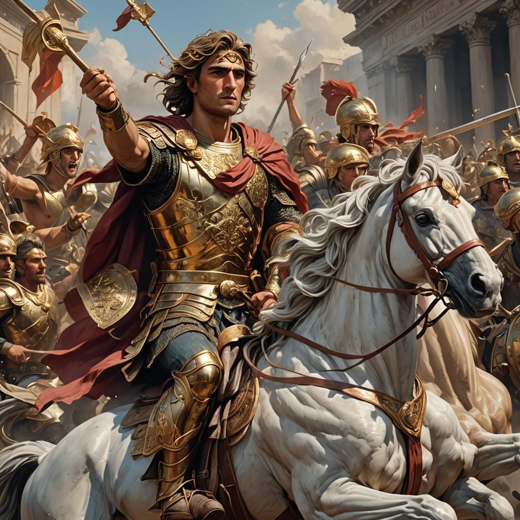 Alexander the Great Portrait in Art Nouveau Style