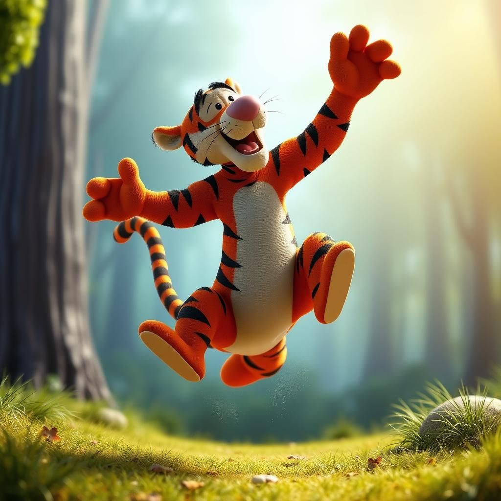 Tigger Bouncing in the 100 Acre Wood in 3D