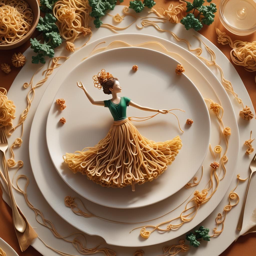 Noodle Dancer: Miniature Art in Earth Tones