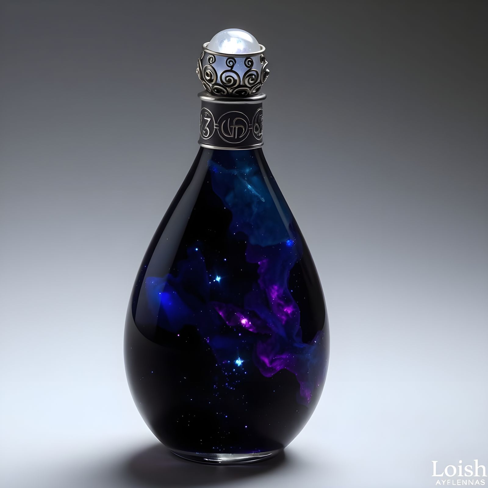 Ethereal Starlight Elixir in a Celestial Crystal Bottle