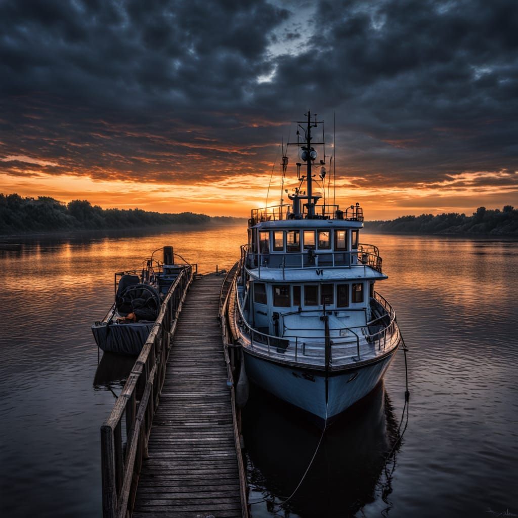 The Volga River at Dawn in Hyperrealistic HDR
