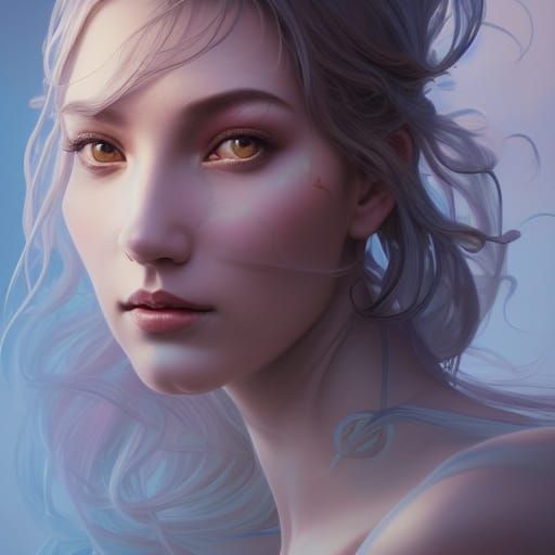 Moon Goddess Portrait in Hyperdetailed Lighting