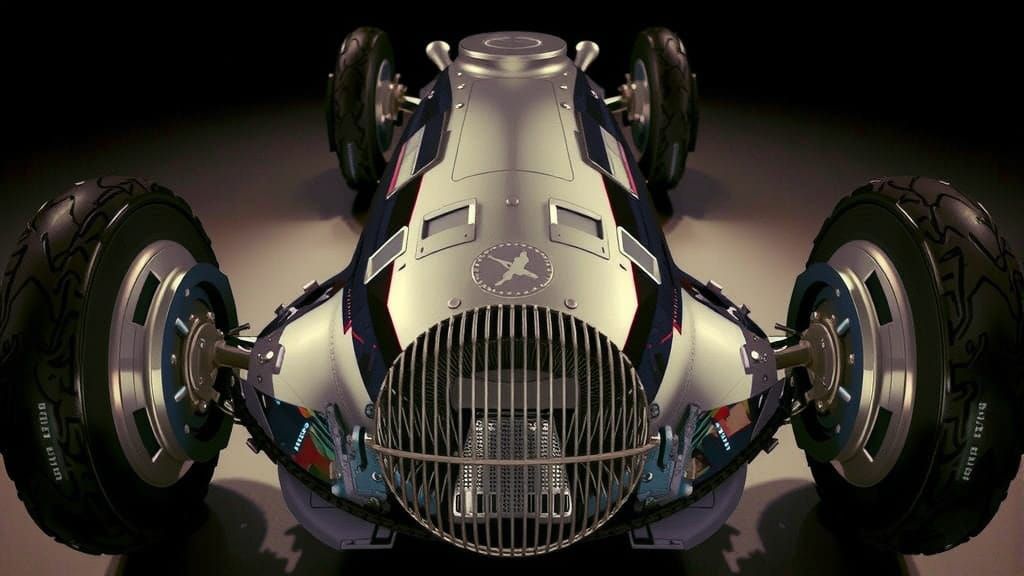 Anime-Inspired Concept Art of a High-Speed Racing Vehicle