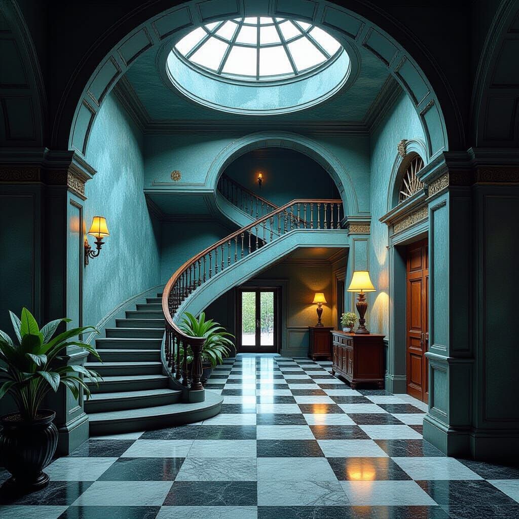 Cubist Surrealism Masterpiece in Art Deco Style