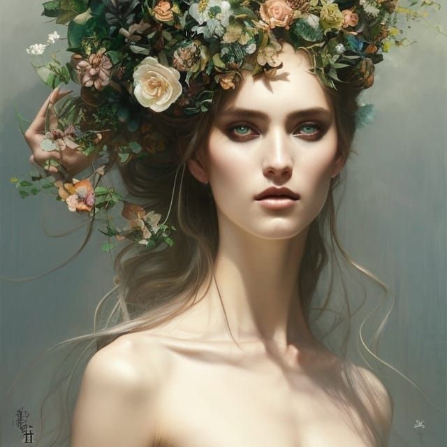 Gymnast Splits: Hyperdetailed Fantasy Art Portrait