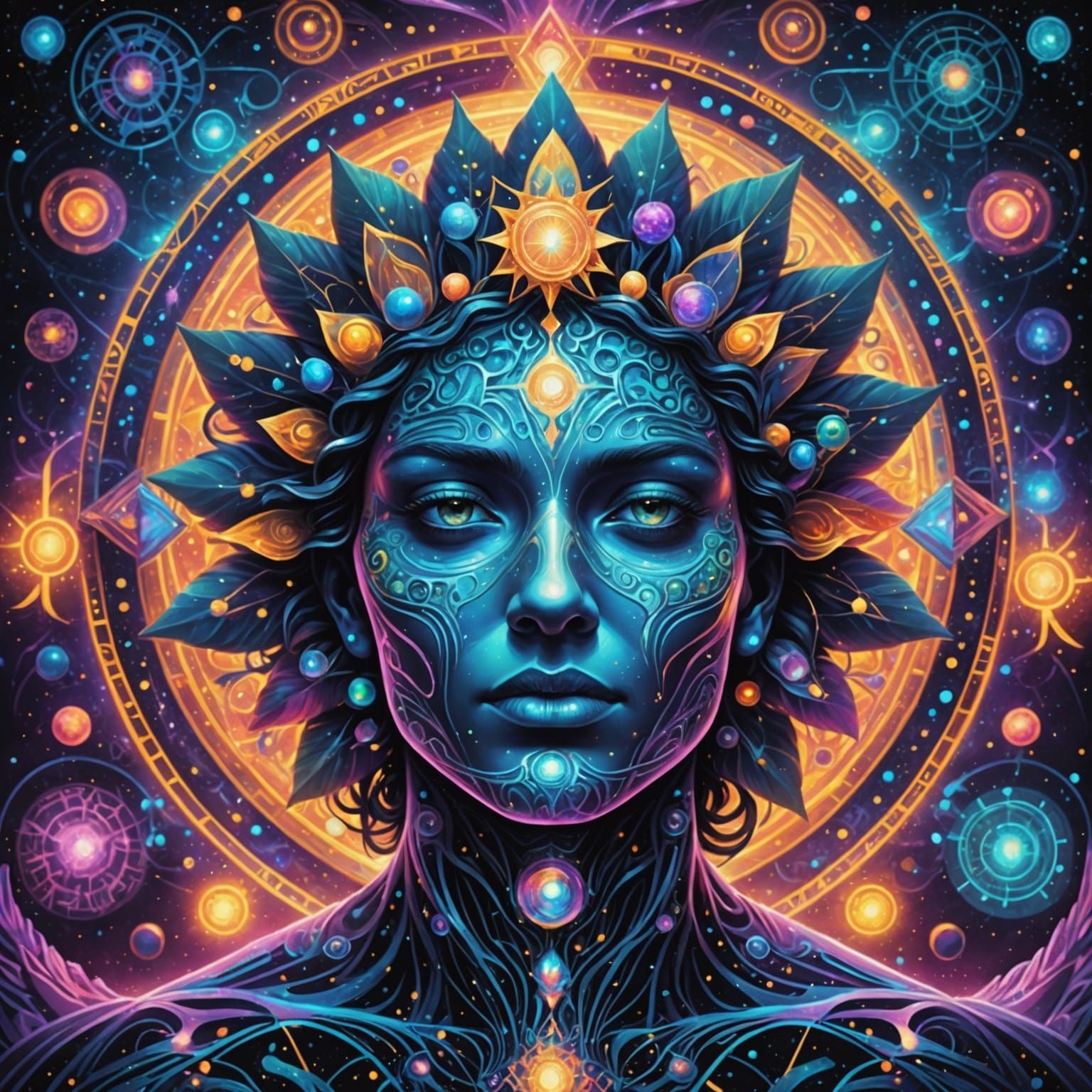 Quantum Dopamine Euphoria: Holographic Astral Illustration