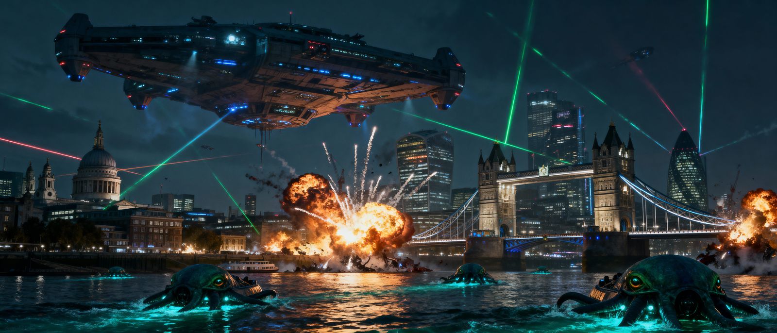 Alien Invasion of London: Sci-Fi Concept Art