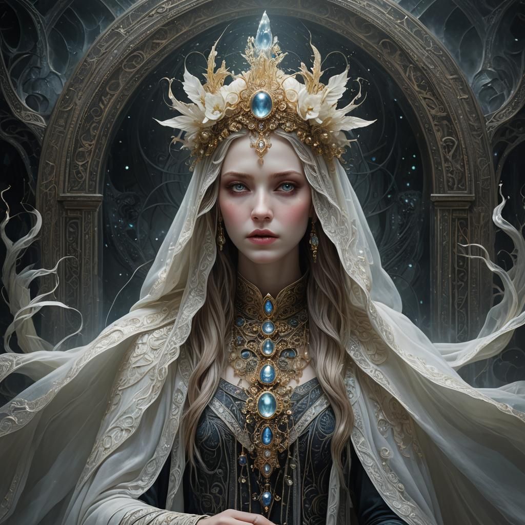 Mysterious Oracle Receiving Visions: Fantasy Concept Art