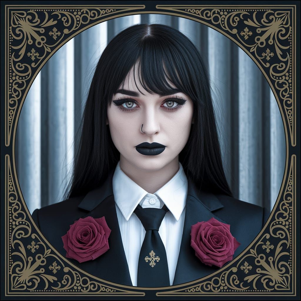 Gothic Elegance: A Dark and Alluring Female Figure