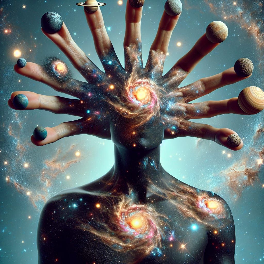 Cosmic Hand God of Planets and Stars