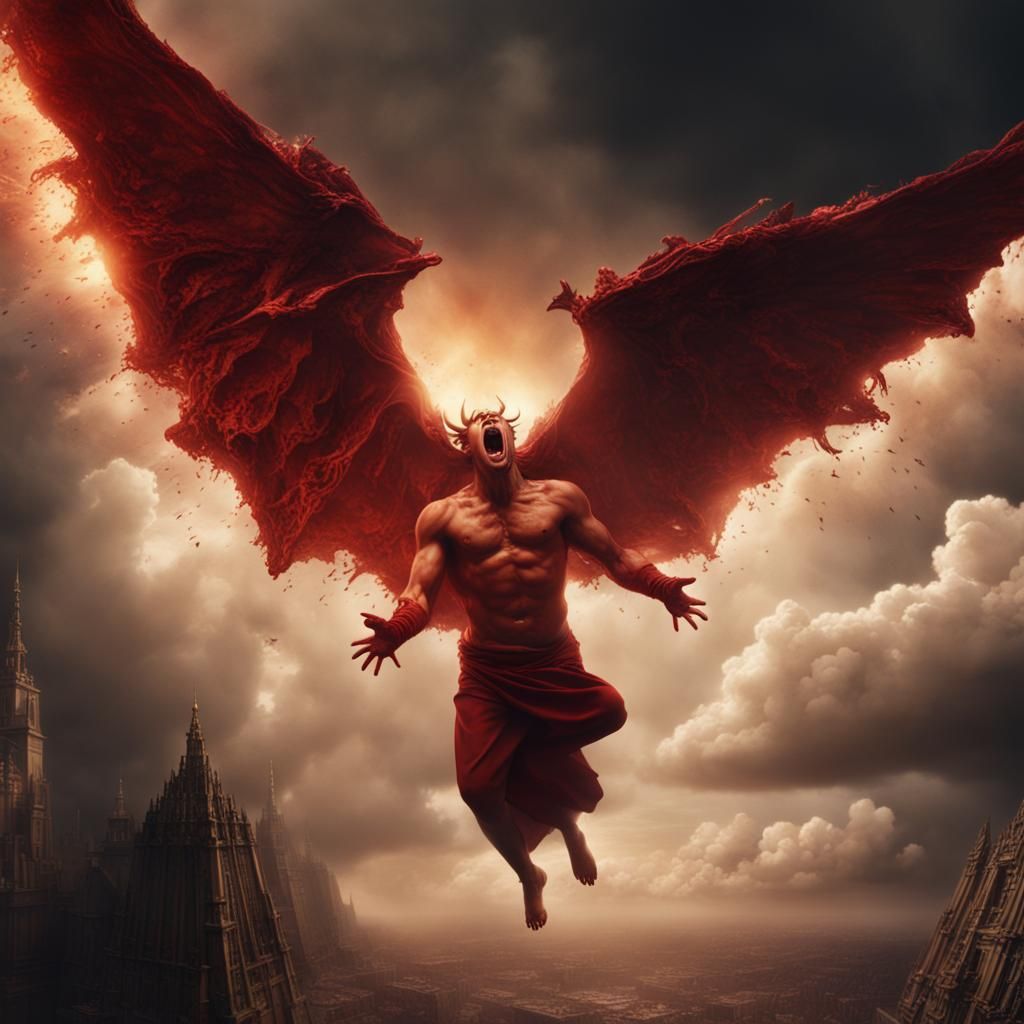 Lucifer's Fall: Hyperrealistic Digital Matte Painting