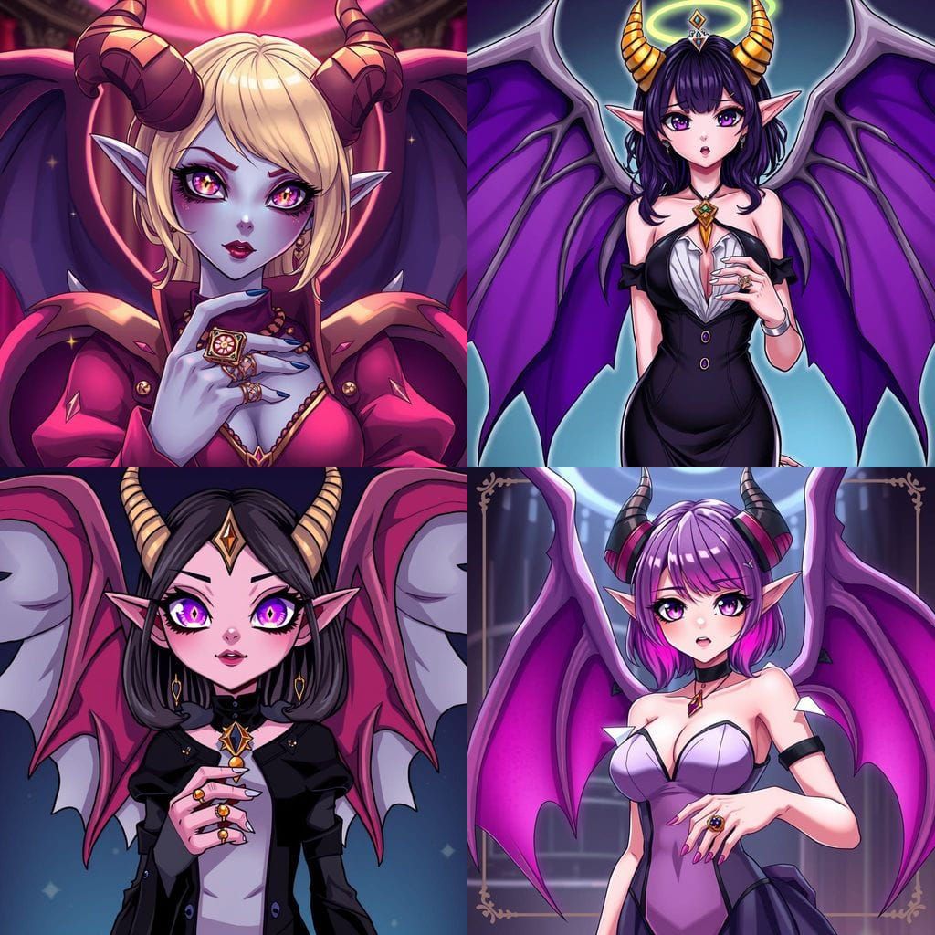 Fallen Angel Overlord in Hazbin Hotel Art Style