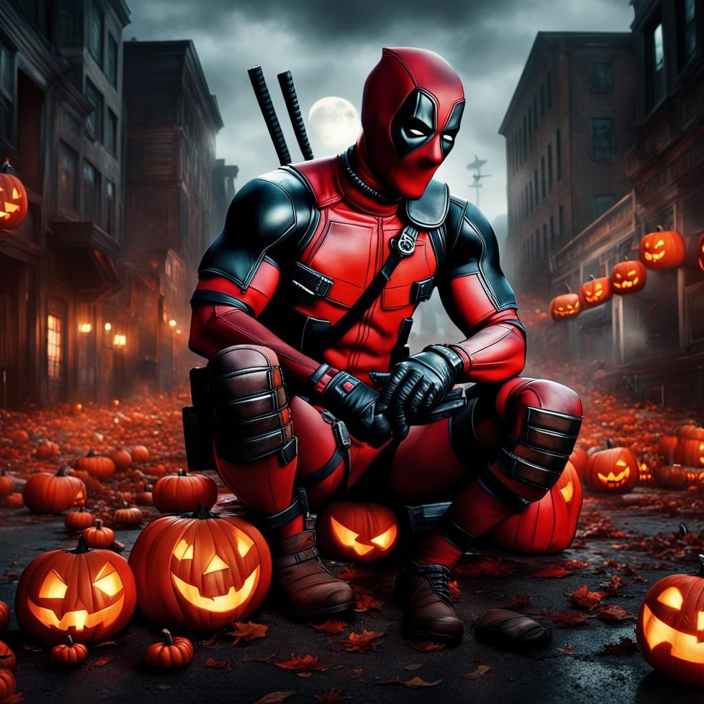 Deadpool Celebrates Halloween: Digital Matte Painting