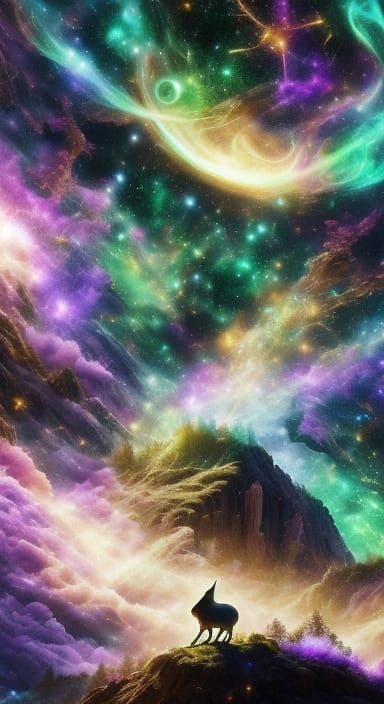 Mystical Cosmic Deer Formation