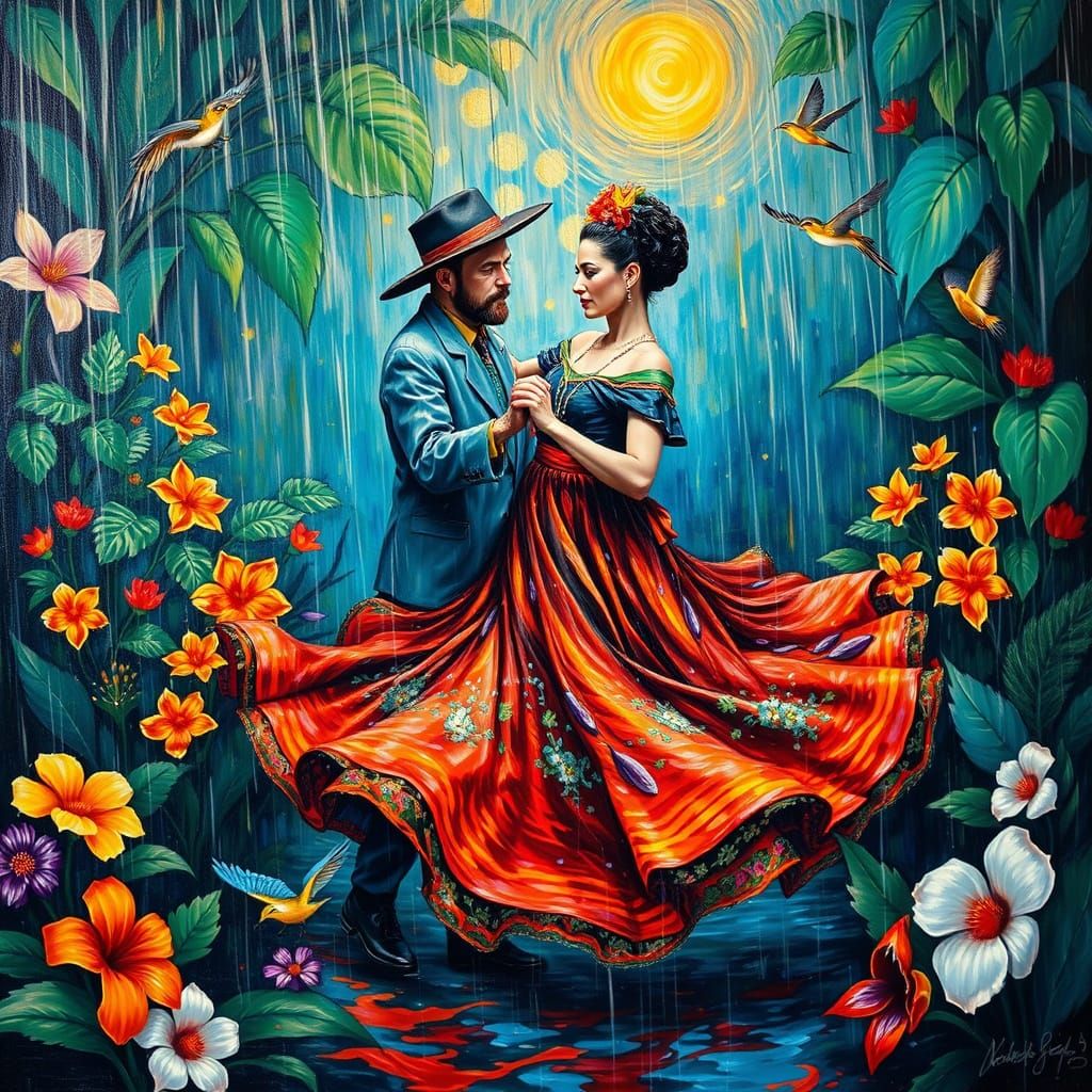 Dance in Vibrant Tropical Rainforest