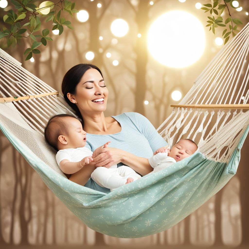 Mother's Lullaby: A Serene Hammock Scene
