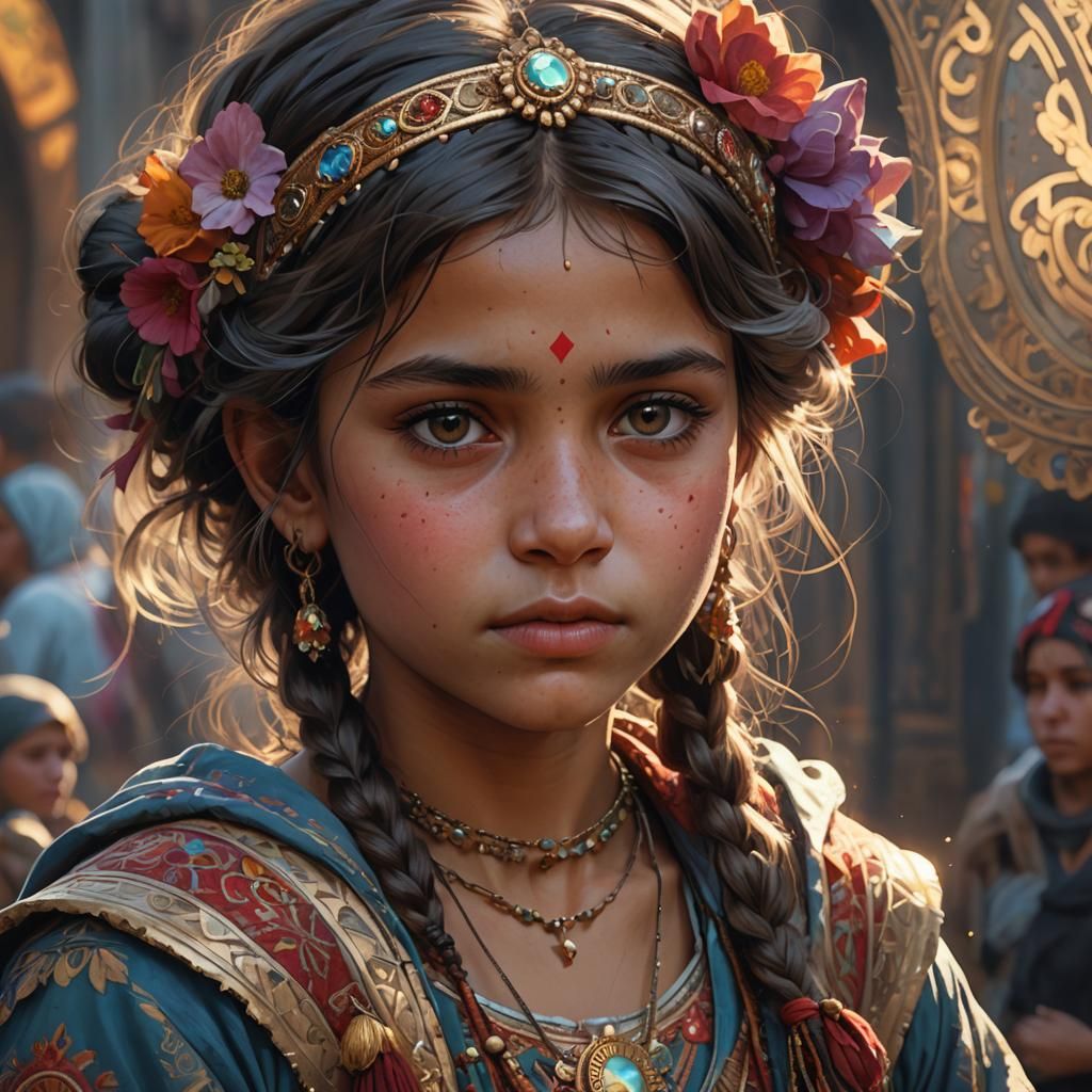 Intricate Portrait of a Child in Hyperdetailed Art