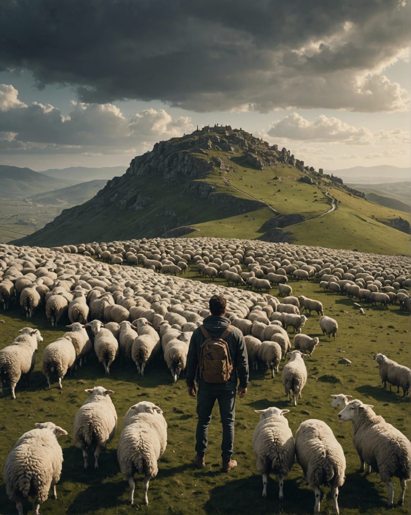 Hilltop Shepherd: Matte Painting in National Geographic Styl...