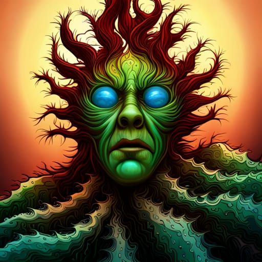 creepy rotten cactus face