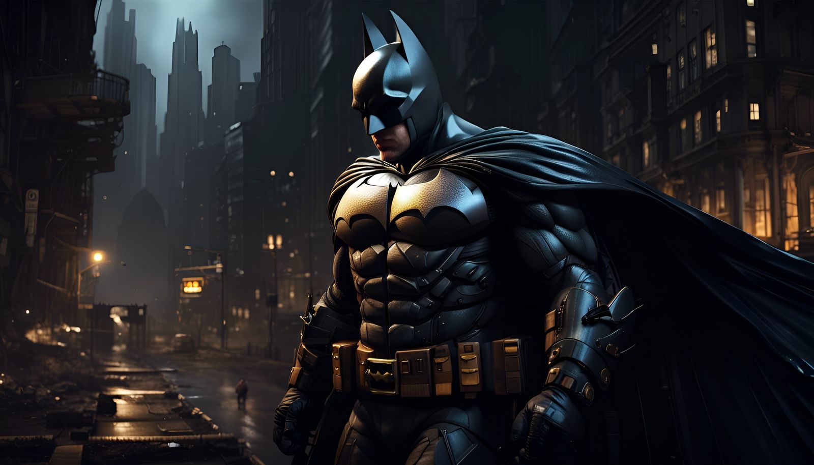 Batman Detailed Matte Painting Concept Art