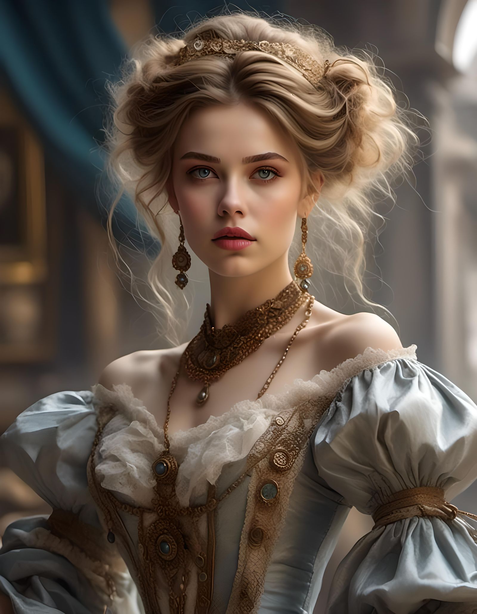 Elegant Renaissance Woman Portrait