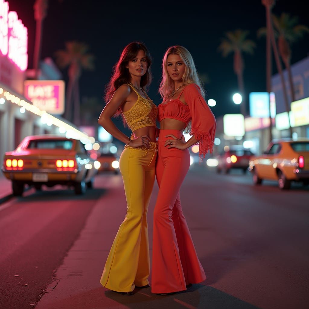 1970s LA Nightlife Captured in Bold Neon Colors