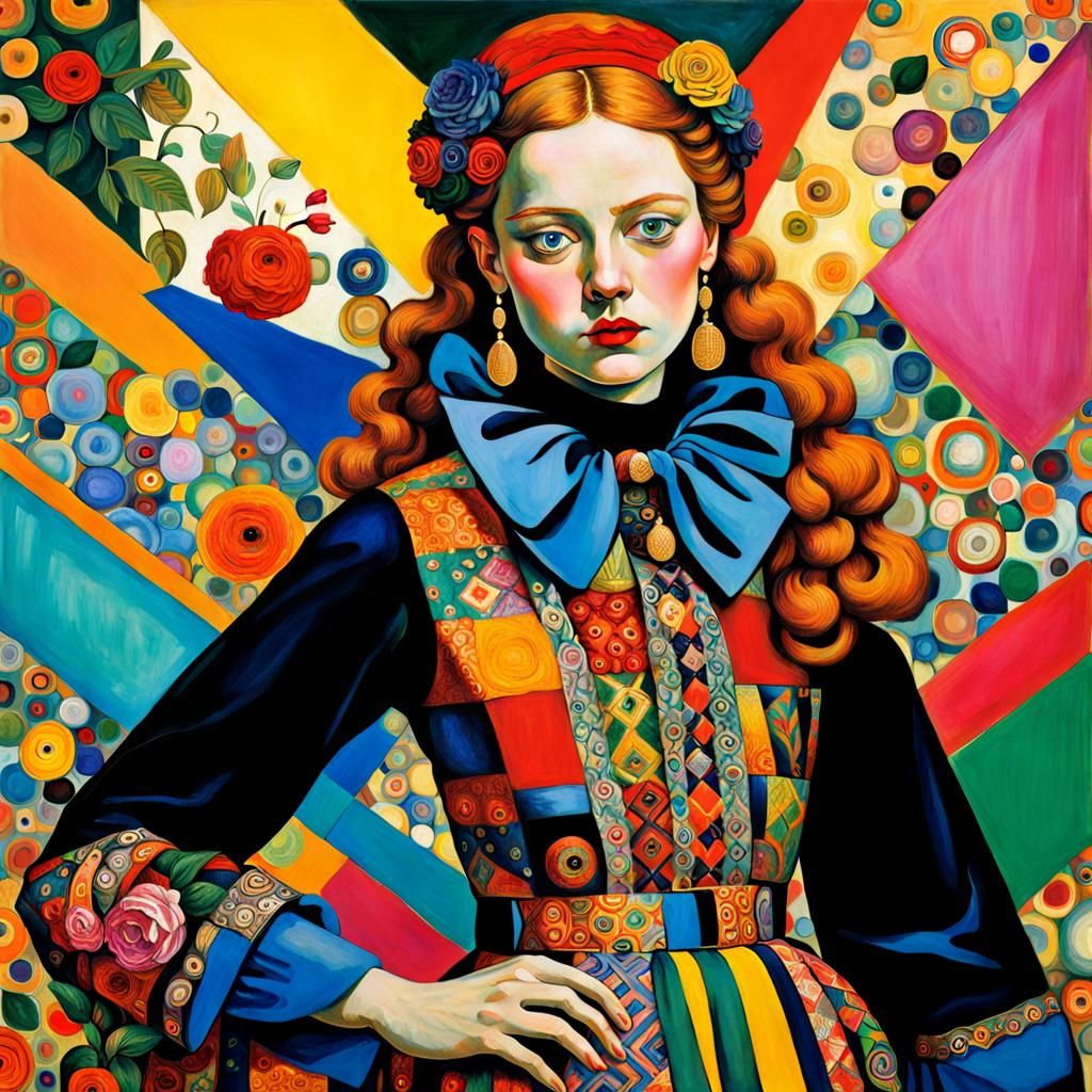 Maximalist Fashion Model Inspired by Classical Art