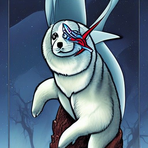 Hybrid Fursona: Seal, Malamute, Spider, Ghost, Shark, Dragon