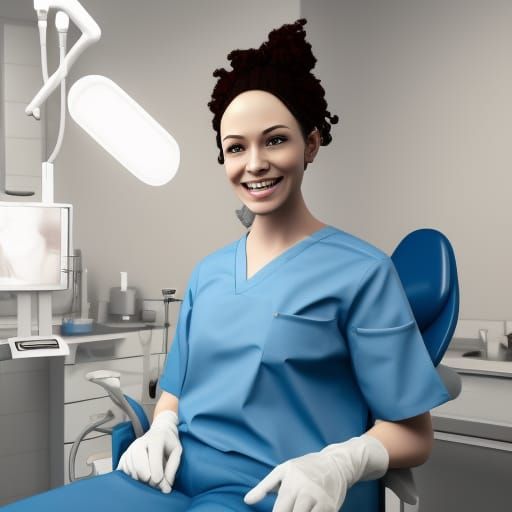 Happy Dentist in Office: 3D Game Cinematic Render