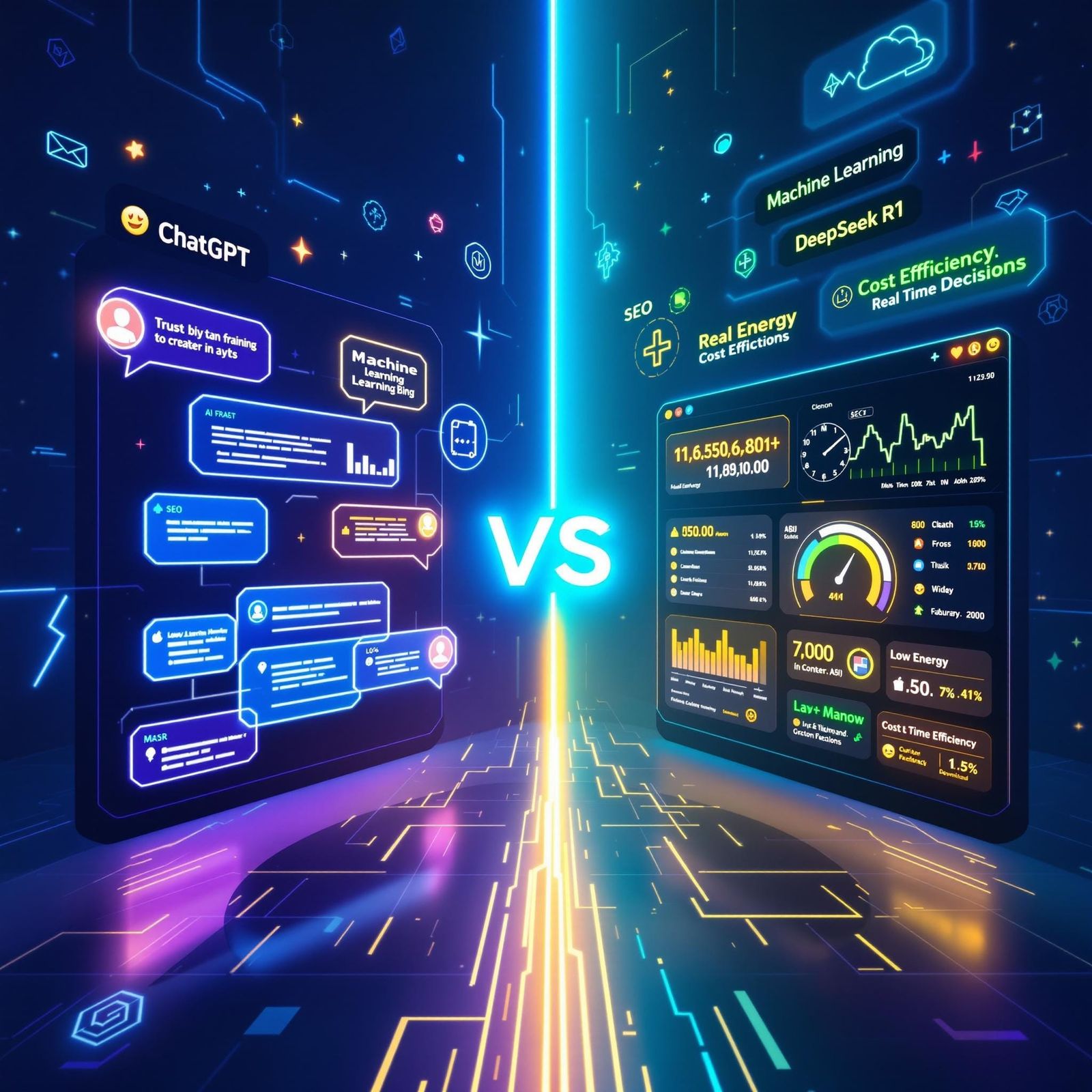 Chatbots and Efficiency Illustrated in a Modern Digital Aest...