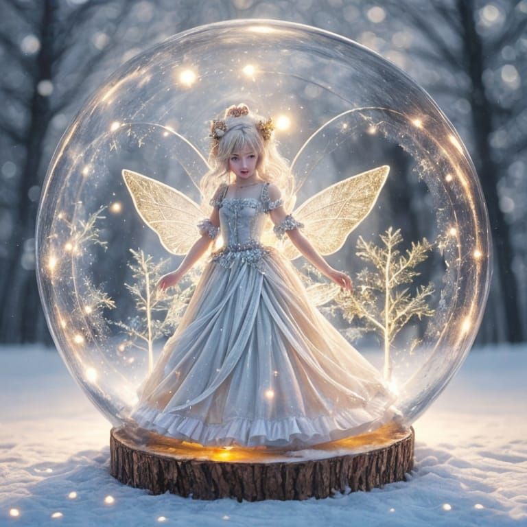 Christmas Fairy in Whimsical Art Style
