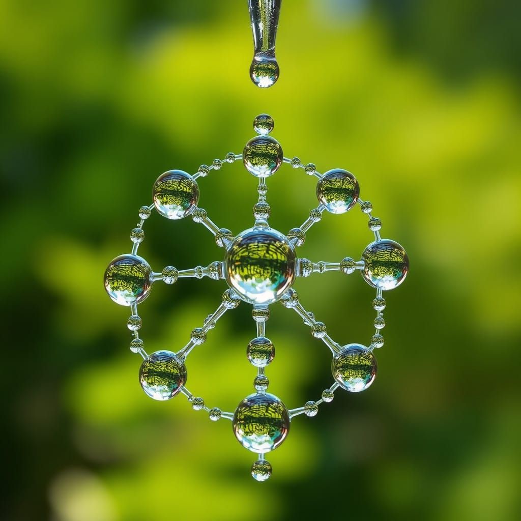 Fractal Water Droplets in Perfect Symmetry
