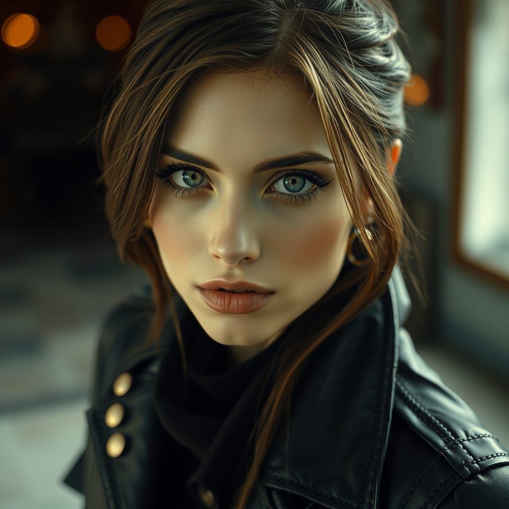 Stunning Girl with Dark Aura in Cinematic Lighting