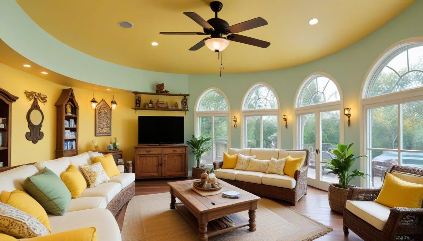 Elegant Classical Revival Room in Soft Pastels and Warm Ligh...