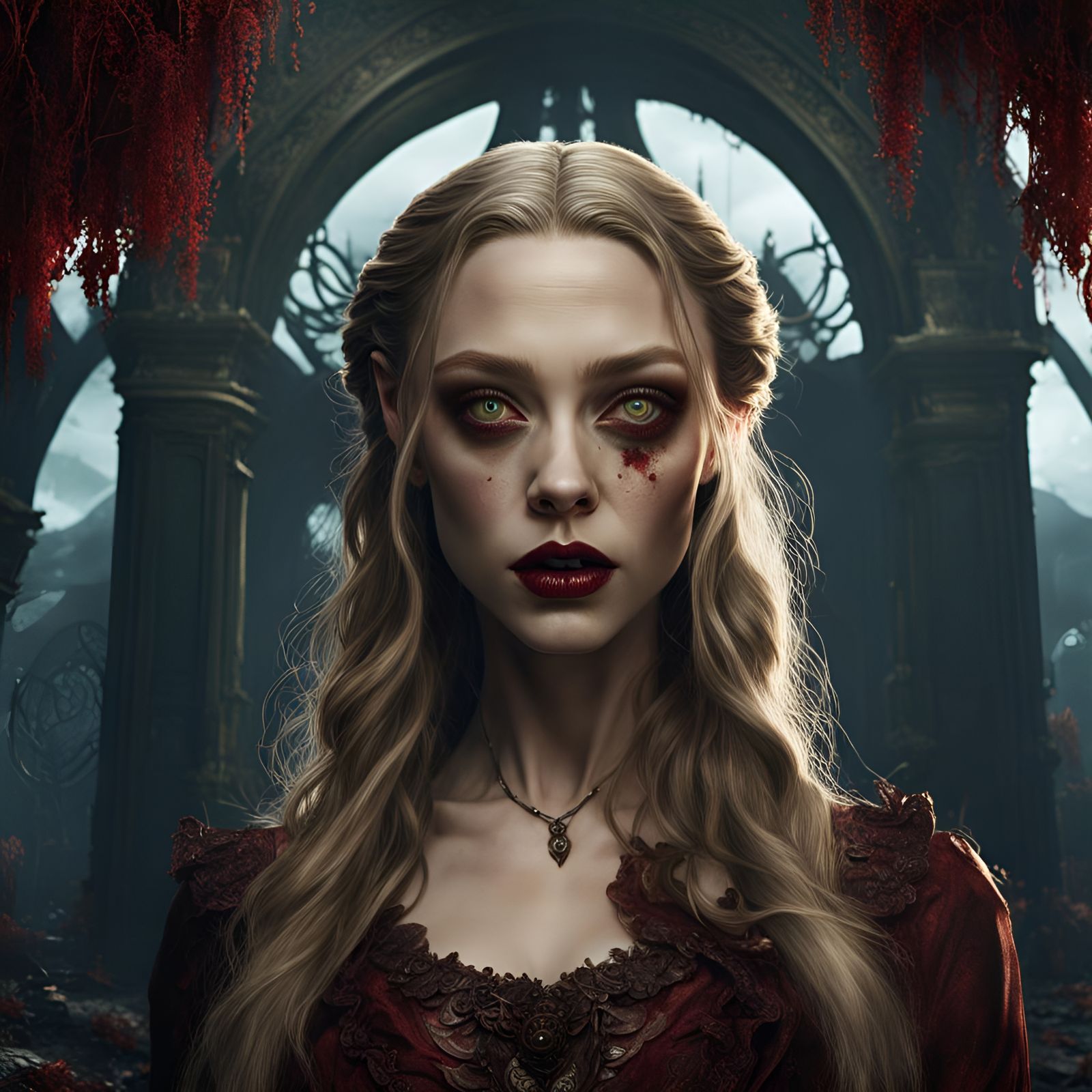 Amanda Seyfried Zombie Portrait in Detailed Matte Painting
