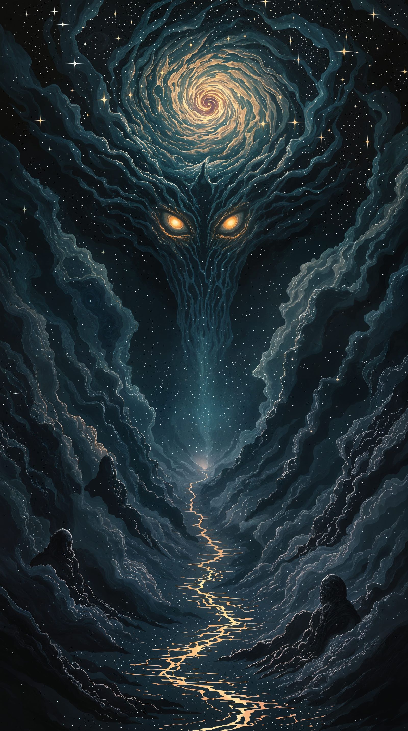 Cosmic God Awakens in Eldritch Nightmare Landscape