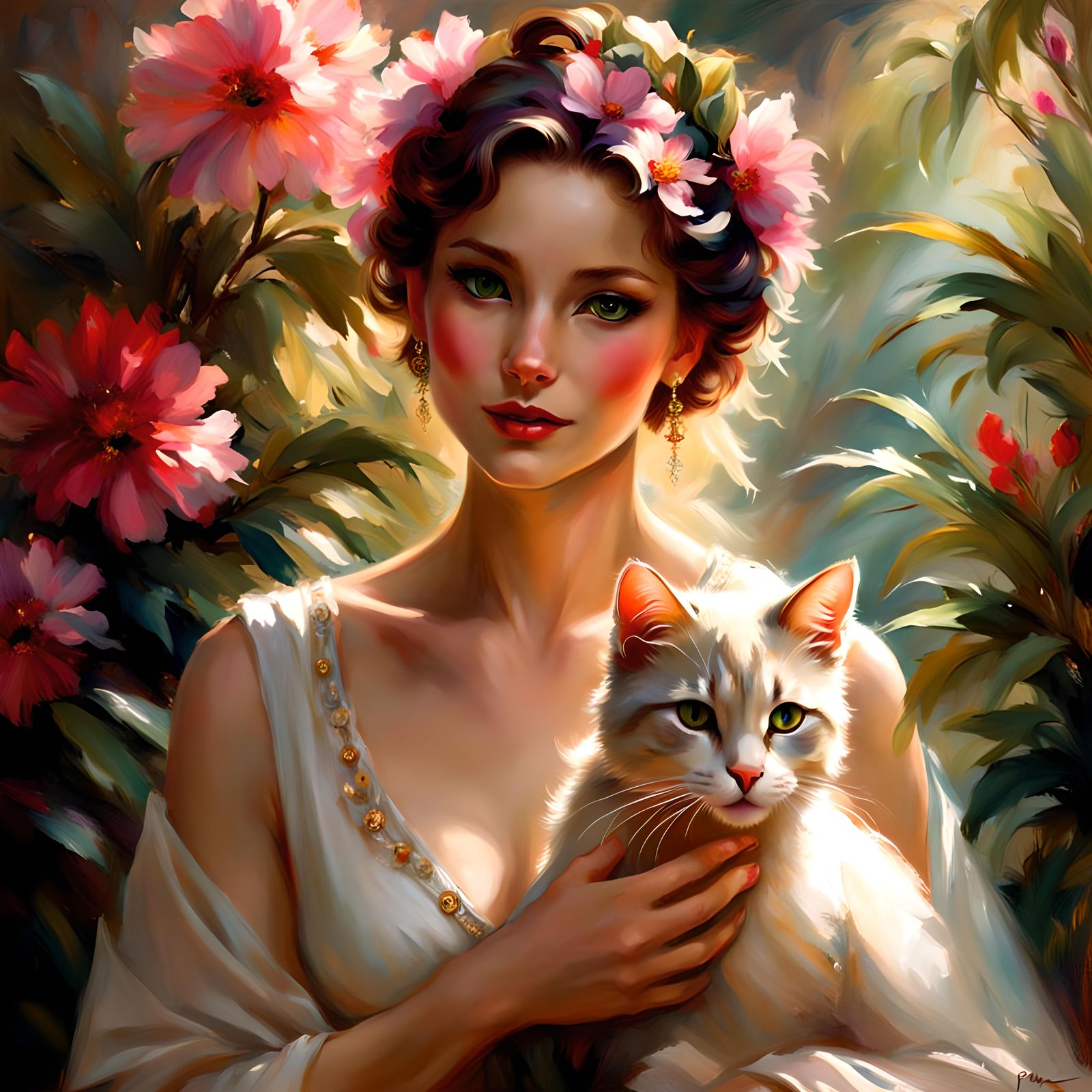 Beautiful whimsical cat out looking for mischief by pino dae...
